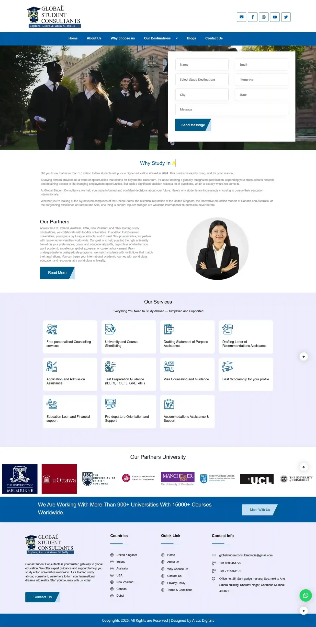 Global Student Consultants Website