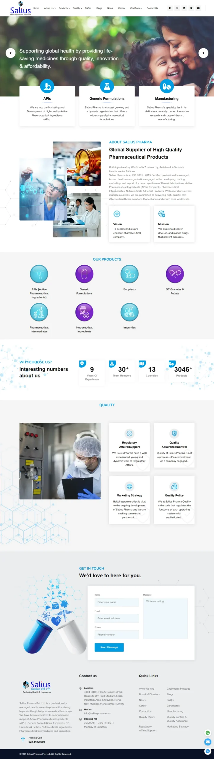 Salius Pharma Website